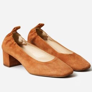 Everlane Tan Suede Block Heel Pumps